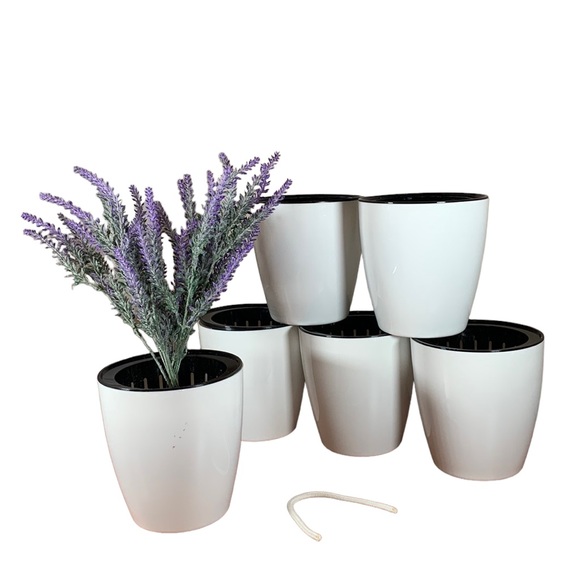Sand Mine Other - NWT Self Watering Planter Pots - set of 6 - White